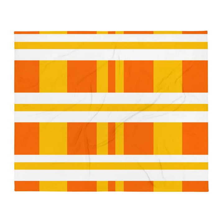 Orange And Yellow Squares With White Stripes Throw Blanket product image (2)