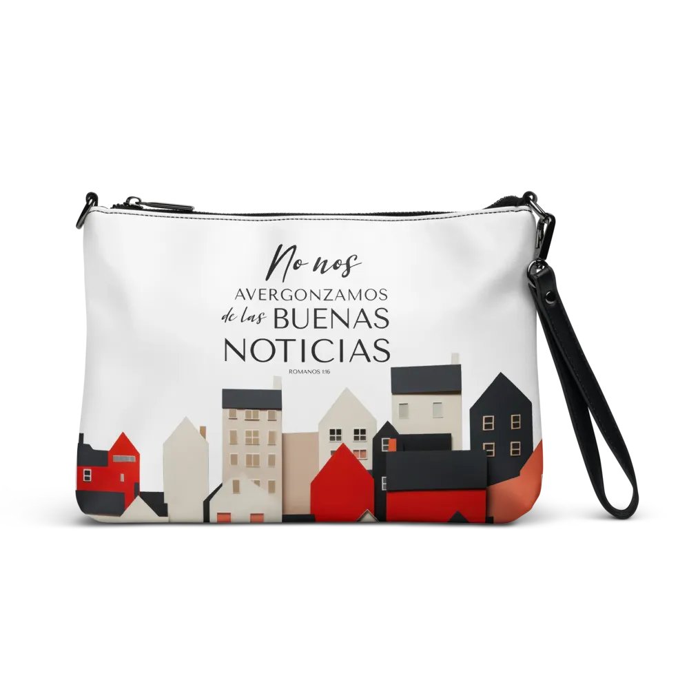 'No Nos Avergonzamos de las Buenas Noticias' Whimsical Village All-Over Print Crossbody Bag product image (1)