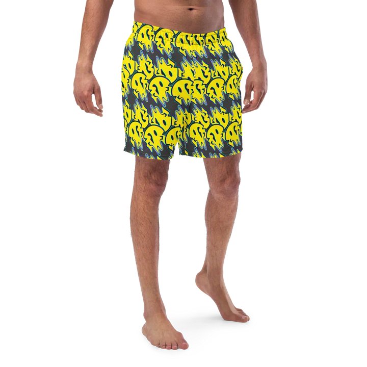 Glitch Skull Logo Pattern Swim Shorts product image (1)