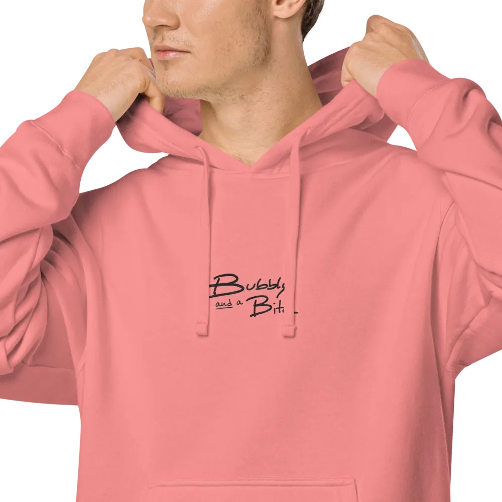 Bubbly and a B*tch embroidered pigment-dyed hoodie product image (8)