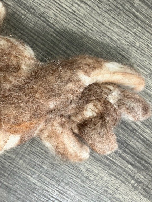 Hand-Felted Sleeping Baby Bunny - Relaxed "Trusting" Pose - One-of-a-Kind Solid Wool Rabbit Sculpture Product product image (5)