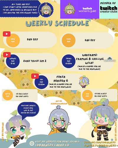 Weekly Schedule:

▶️New YT Shorts M/W/F edited by 
@fuoco34.bsky.social

Mon/Tue: No Streams.
Wed: Euro Truck Simulator 2
Thu...