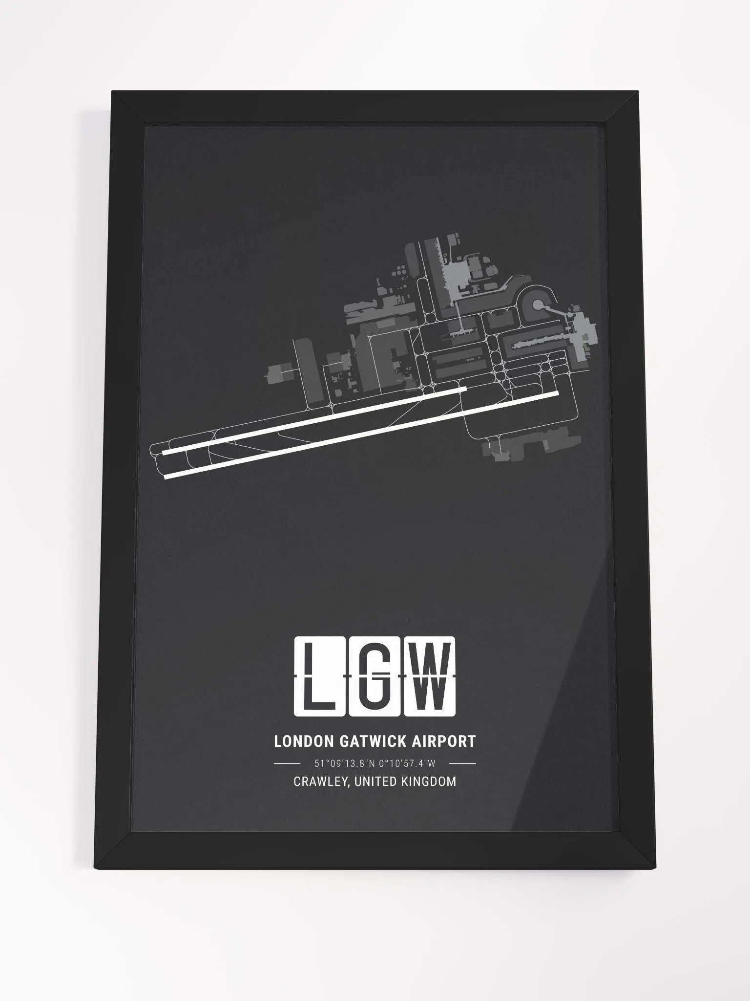 Framed Airport LGW Premium Map On Matt Paper product image (4)