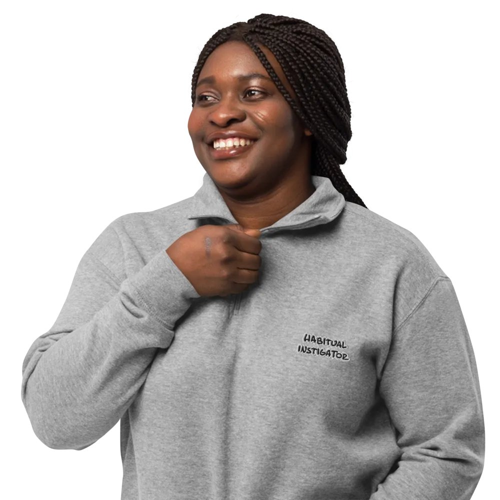 HABITUAL INSTIGATOR (shadow design) embroidered quarter zip product image (8)
