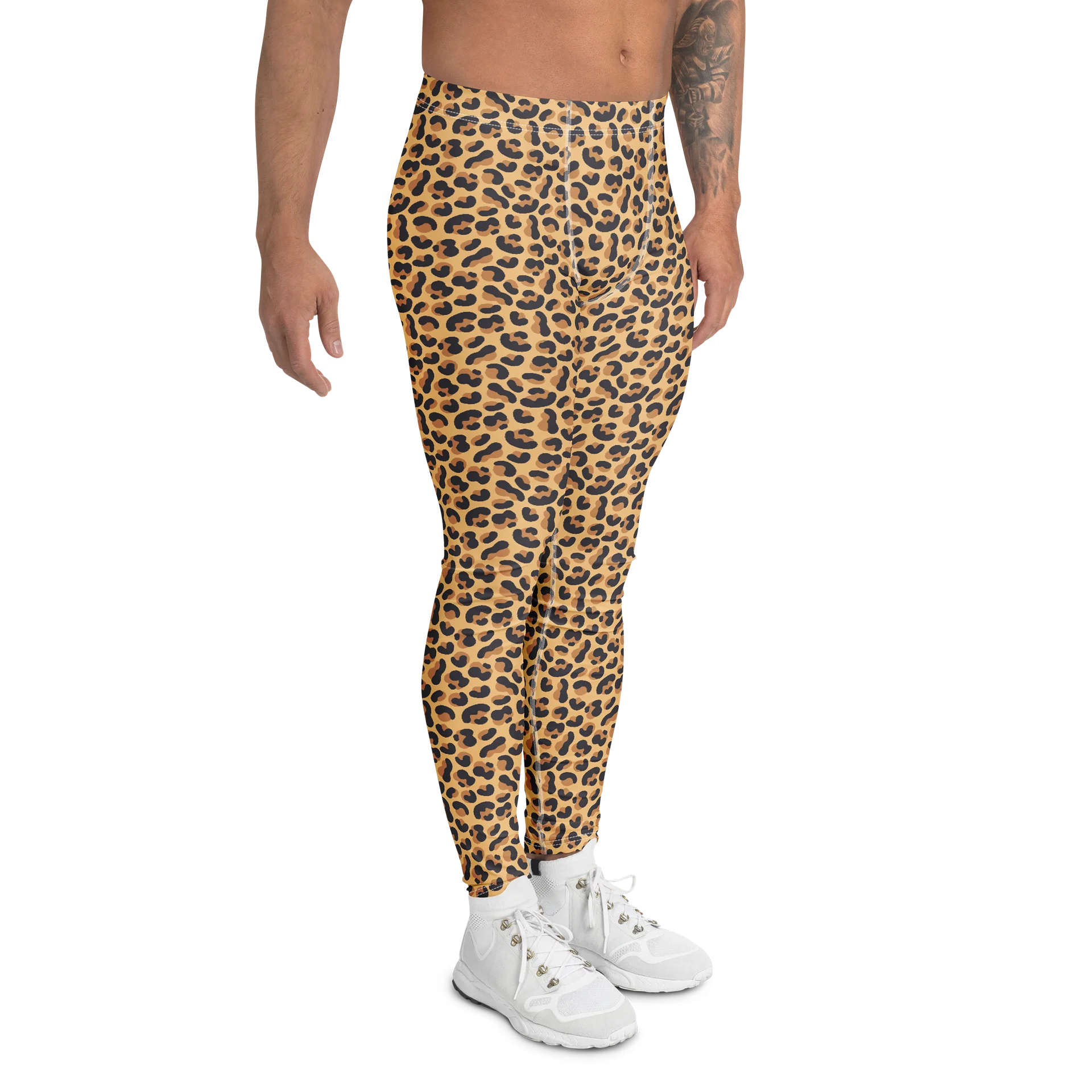 Bold Brown Leopard Print Men's Leggings product image (3)