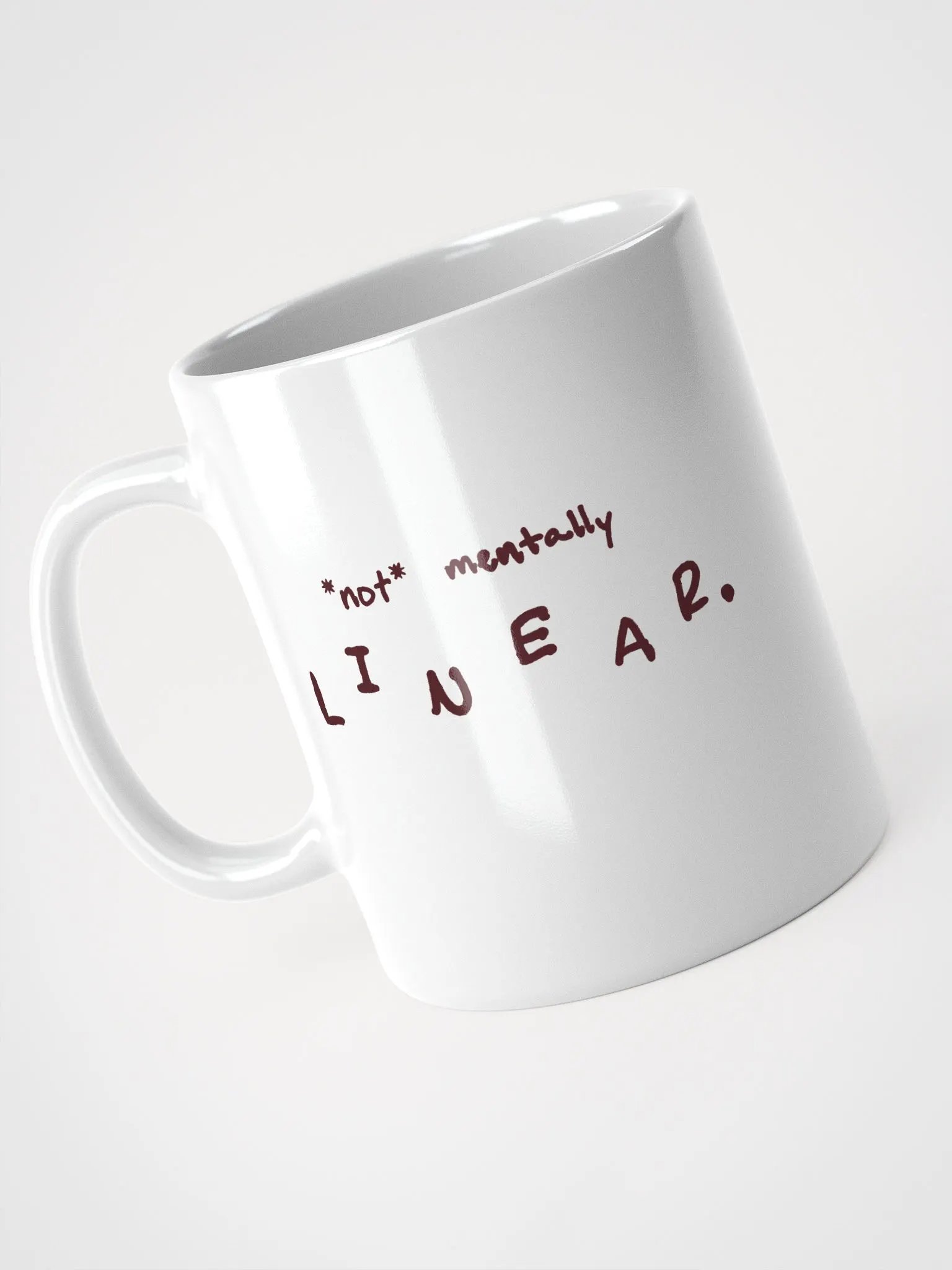 *not* mentally linear (maroon design) mug product image (5)