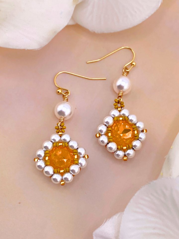 Beading Pattern - Honey Charm Crystal Earrings product image (2)