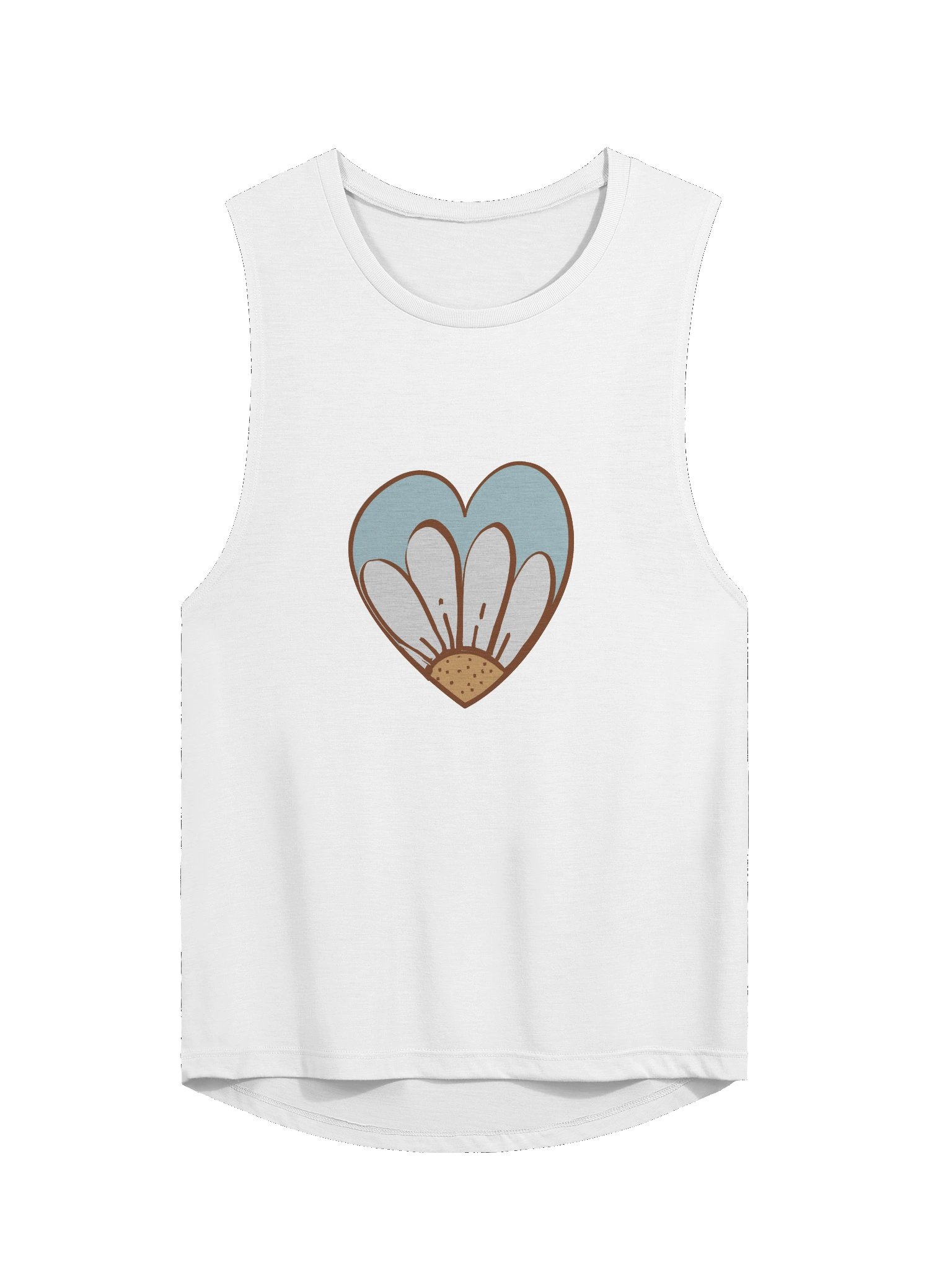 Heart Bloom Muscle Tank | Retro 70s Floral Heart Women's Tank Top product image (1)