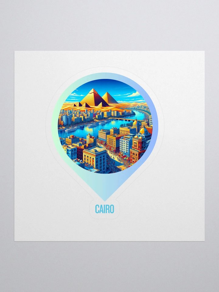 Cairo Cityscape Fusion Sticker | AI Design: Future Vision of Cairo product image (1)