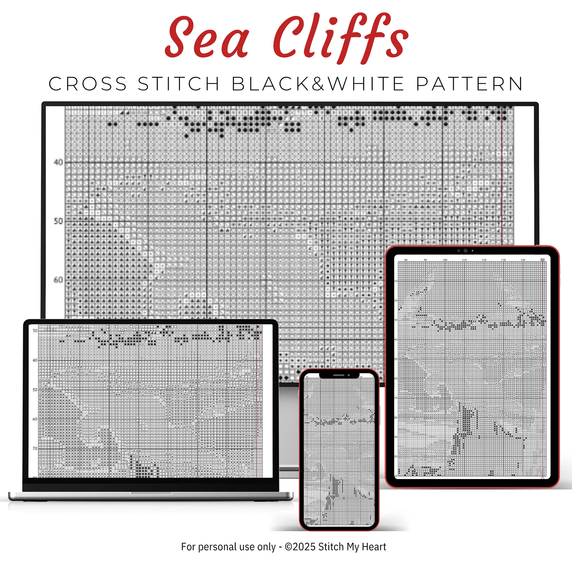 Sea Cliffs Cross Stitch Pattern product image (4)