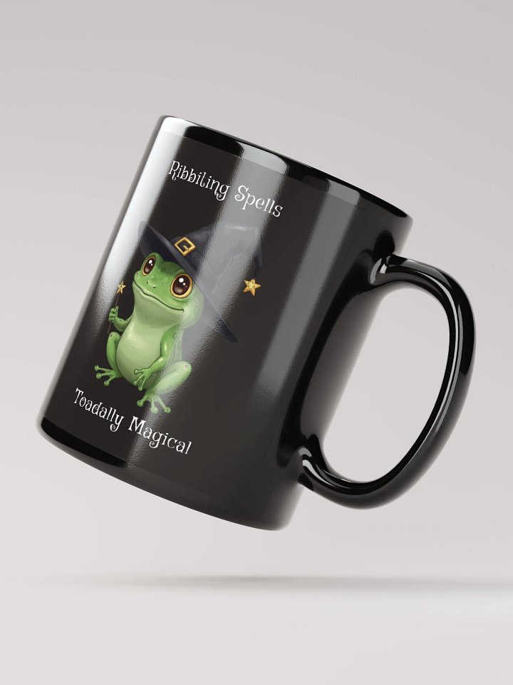 Ribbiting Spells Black Glossy Mug product image (4)