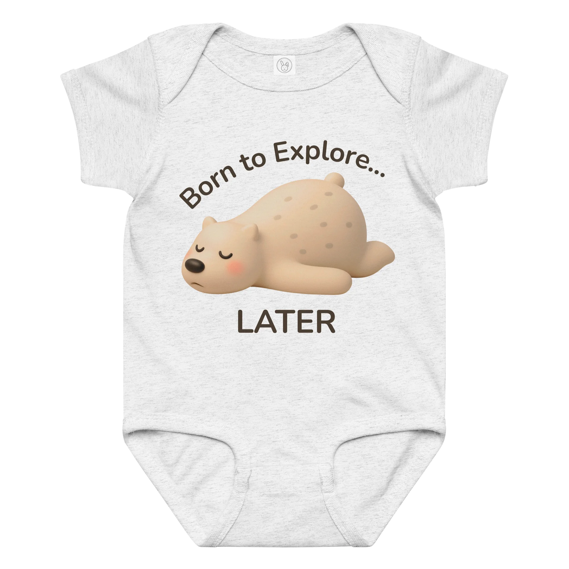 Born to Explore… Later | Sleeping Bear Baby Onesie product image (1)