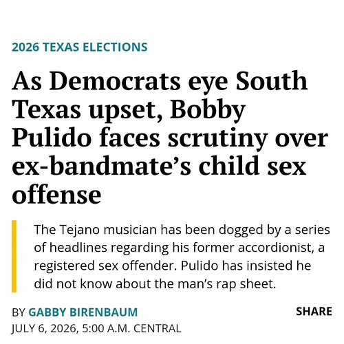 Bobby Pulido bailed a child sex predator out of jail and brought him to a public school in our community. His “I didn’t know”...