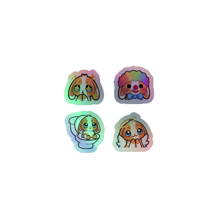 Whimsical Bunny Holographic Sticker Sheet product image (1)
