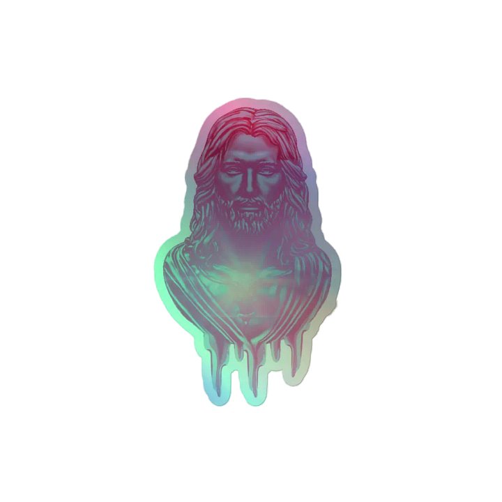 Pink Dripping Jesus Holographic Sticker product image (2)