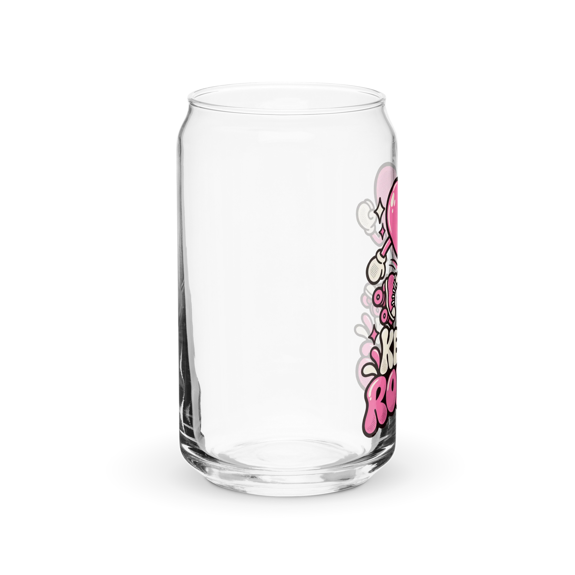 Keep on Rolling Retro Heart Can-Shaped Glass | 16 oz product image (4)