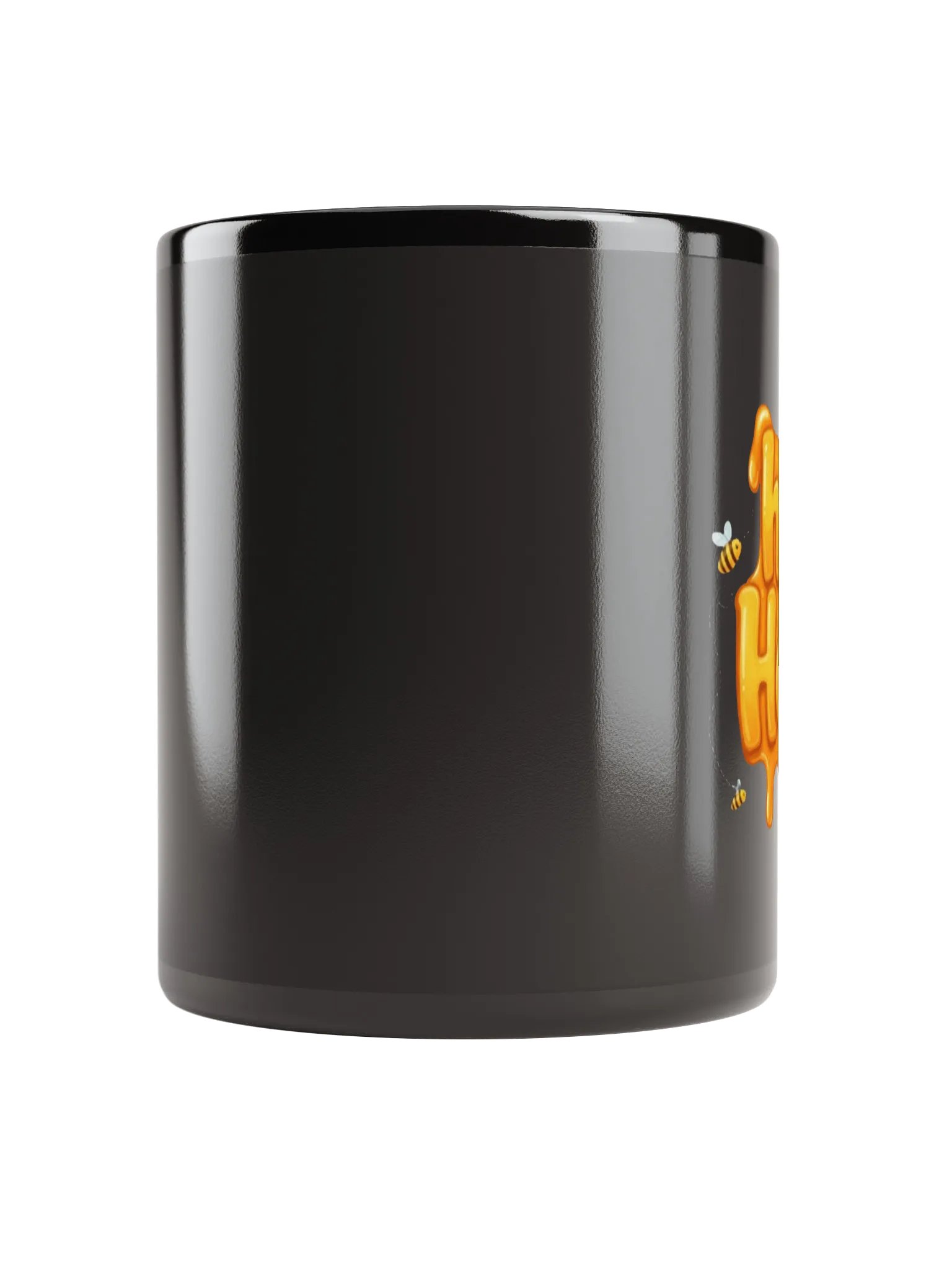 "Hello Honey" Black Glossy Mug product image (5)