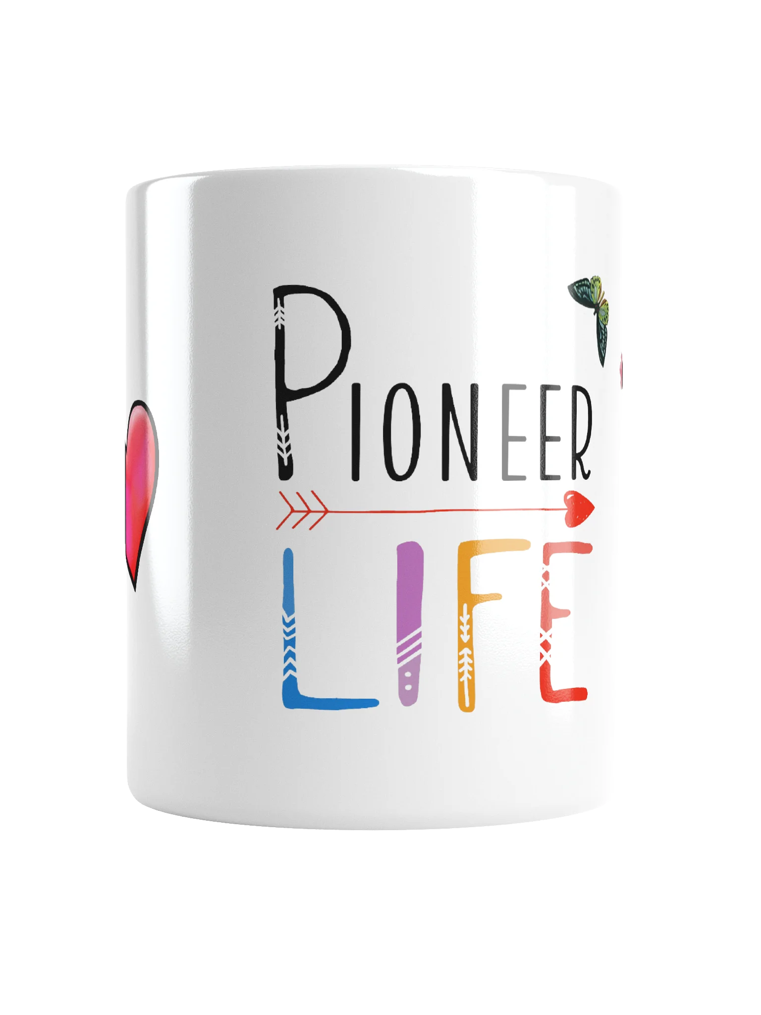Pioneer Life Butterfly Hearts Glossy Ceramic Mug product image (1)