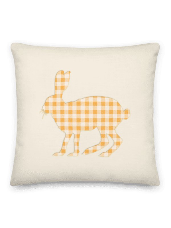 GINGHAM BUNNY BUTTERYELLOW THROW PILLOW product image (10)