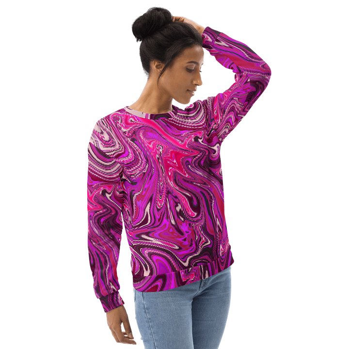 Sweatshirt - Pink and Purple Digital Fluid Art product image (1)