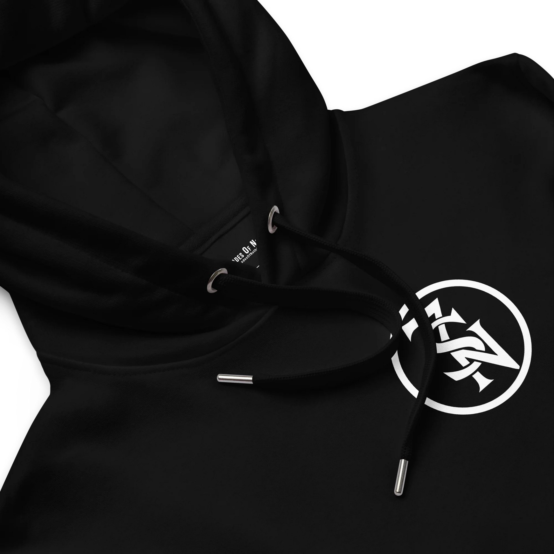 Seven Shades of Nothing White Logo on Black Premium Eco Hoodie product image (9)