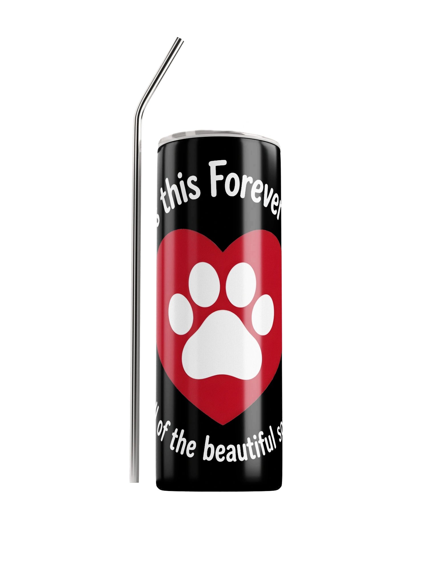 Bless This Forever Home Paw Heart Tumbler (black) product image (1)