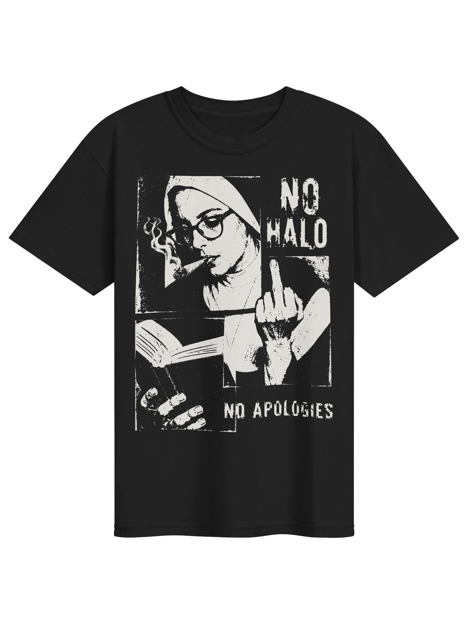 No Halo. No Apologies. // Nun // Heavyweight Vintage Graphic Tee product image (1)