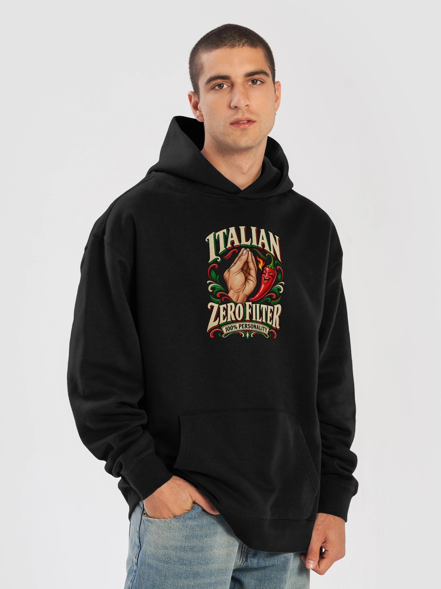 Italian. Zero Filter. 100% Personality - Unisex Hoodie product image (7)