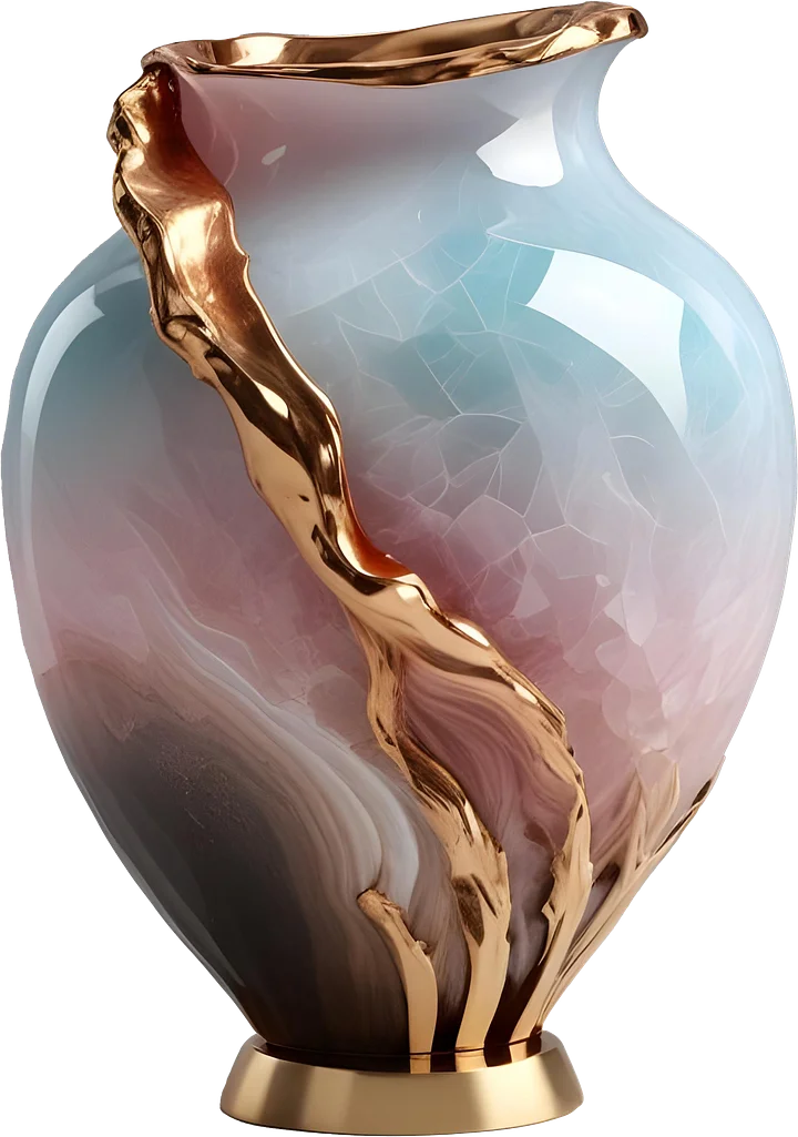 Golden Serenade – Gradient Crystal Vase PNG product image (1)