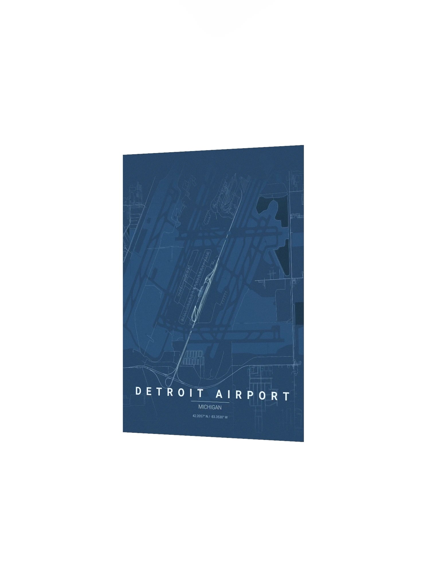 Detroit Airport Blueprint Poster product image (5)