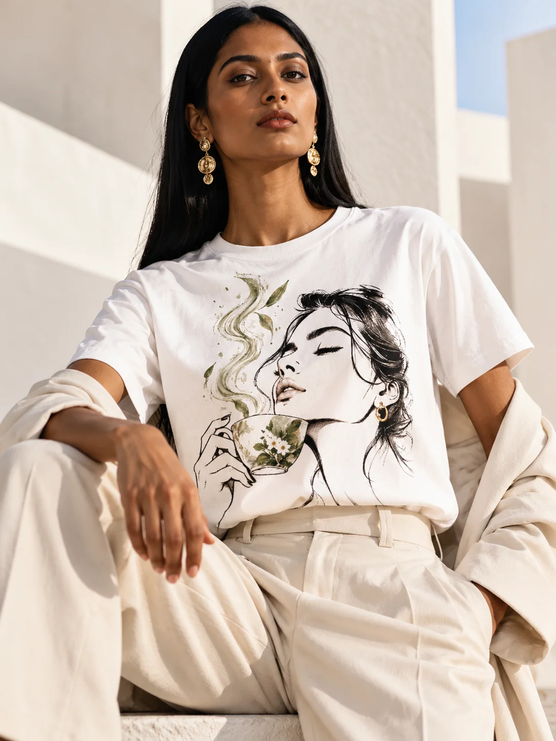 THE TEA AFFAIR - Botanical Portrait Art T-Shirt product image (11)