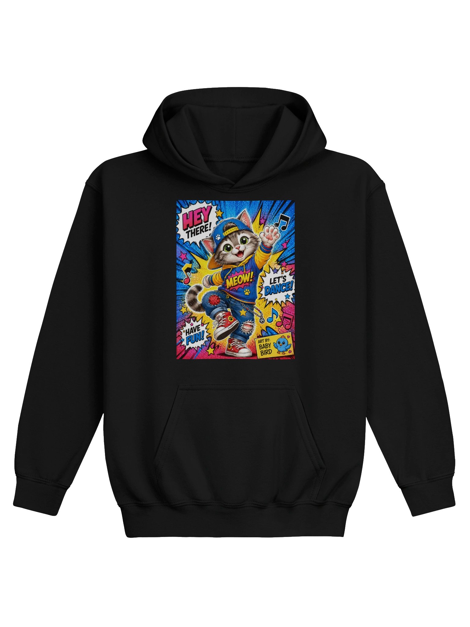 Baby Bird's Dancing Kitty Kids Hoodie product image (7)