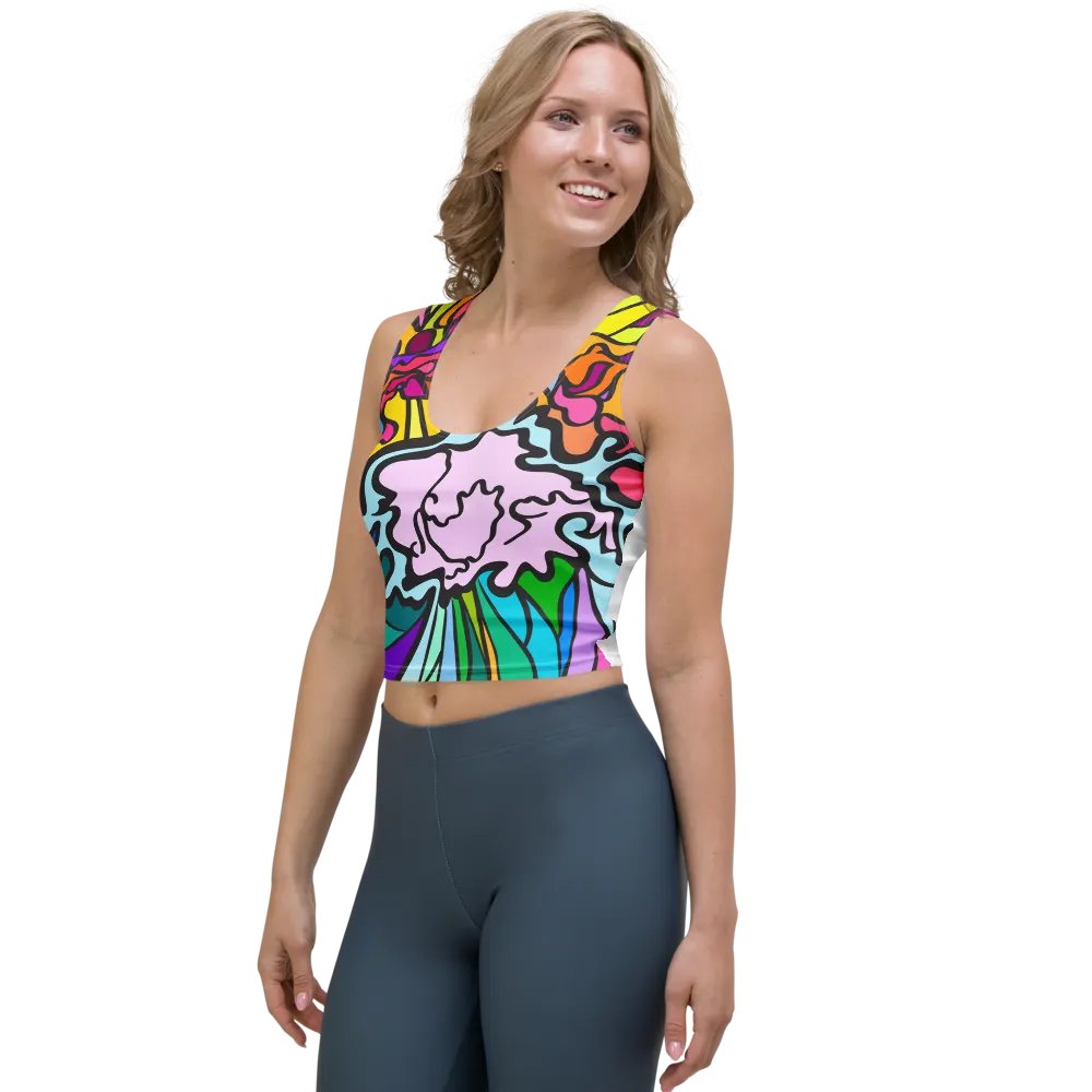 Swirling Spectrum Crop Top - Wave at Sunset product image (3)