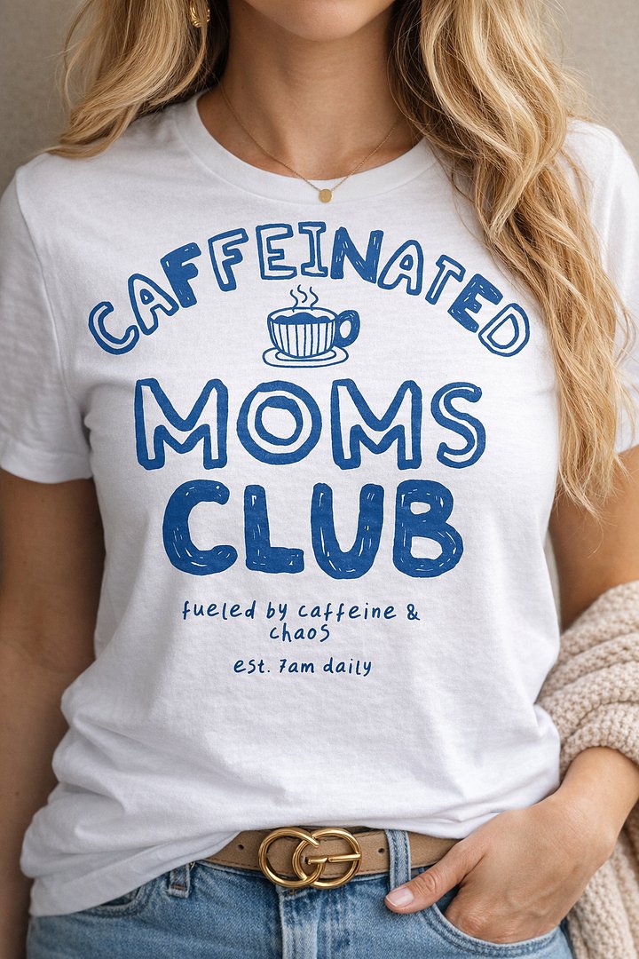 Caffeinated Moms Club Shirt - Funny Coffee Lover Mother's Day Tee product image (1)