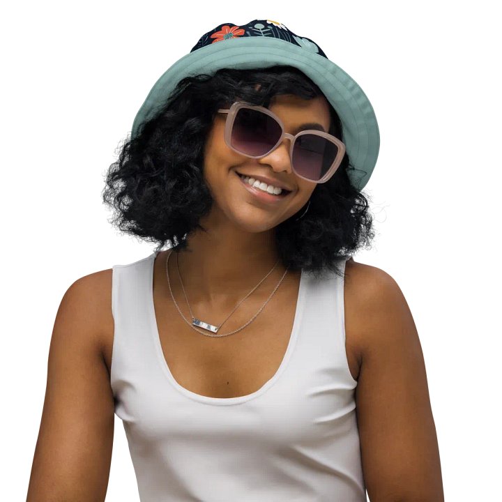 Wild Flowers Navy Reversible Bucket Hat product image (2)