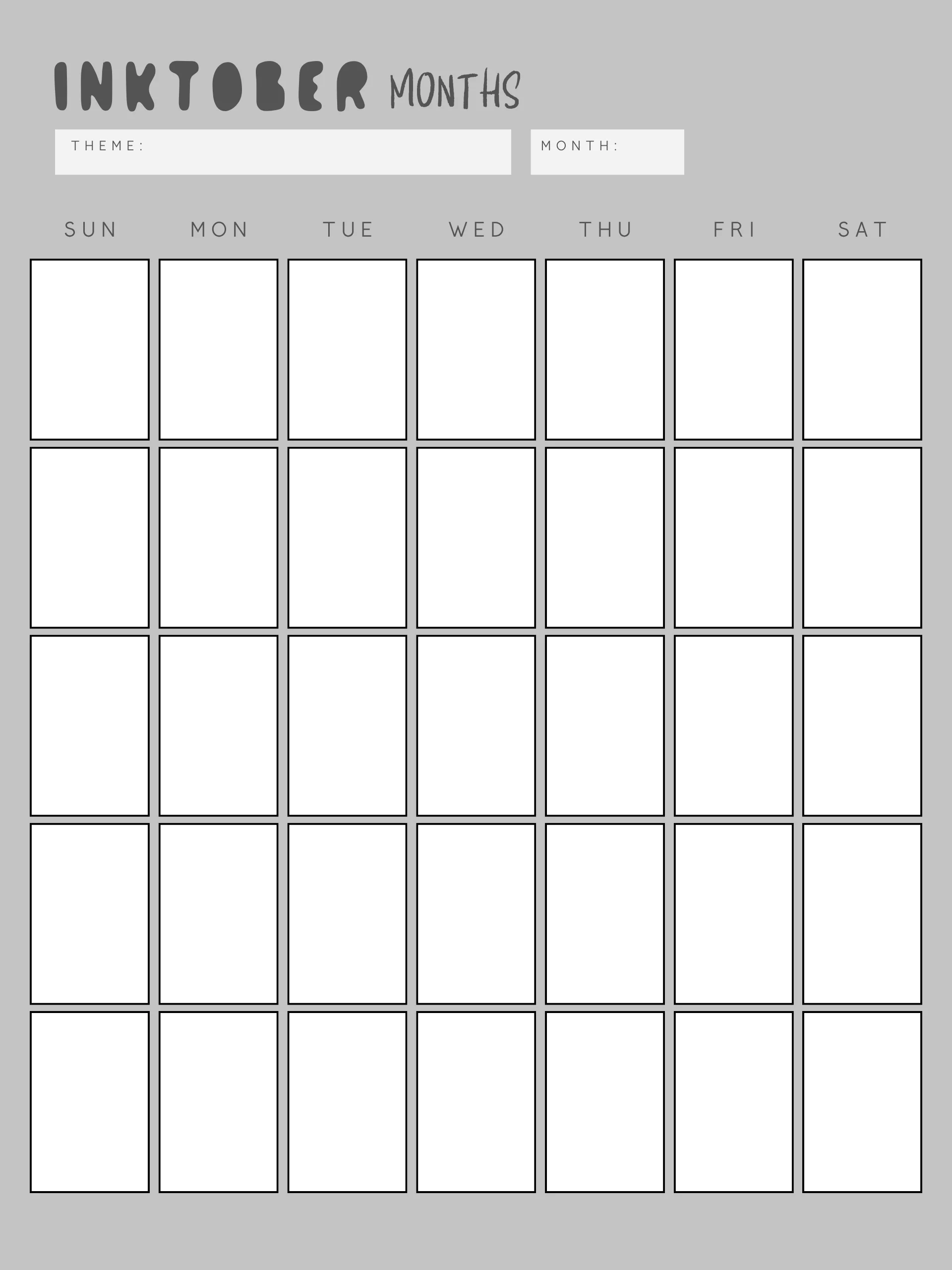 Free Inktober Drawing Templates product image (4)