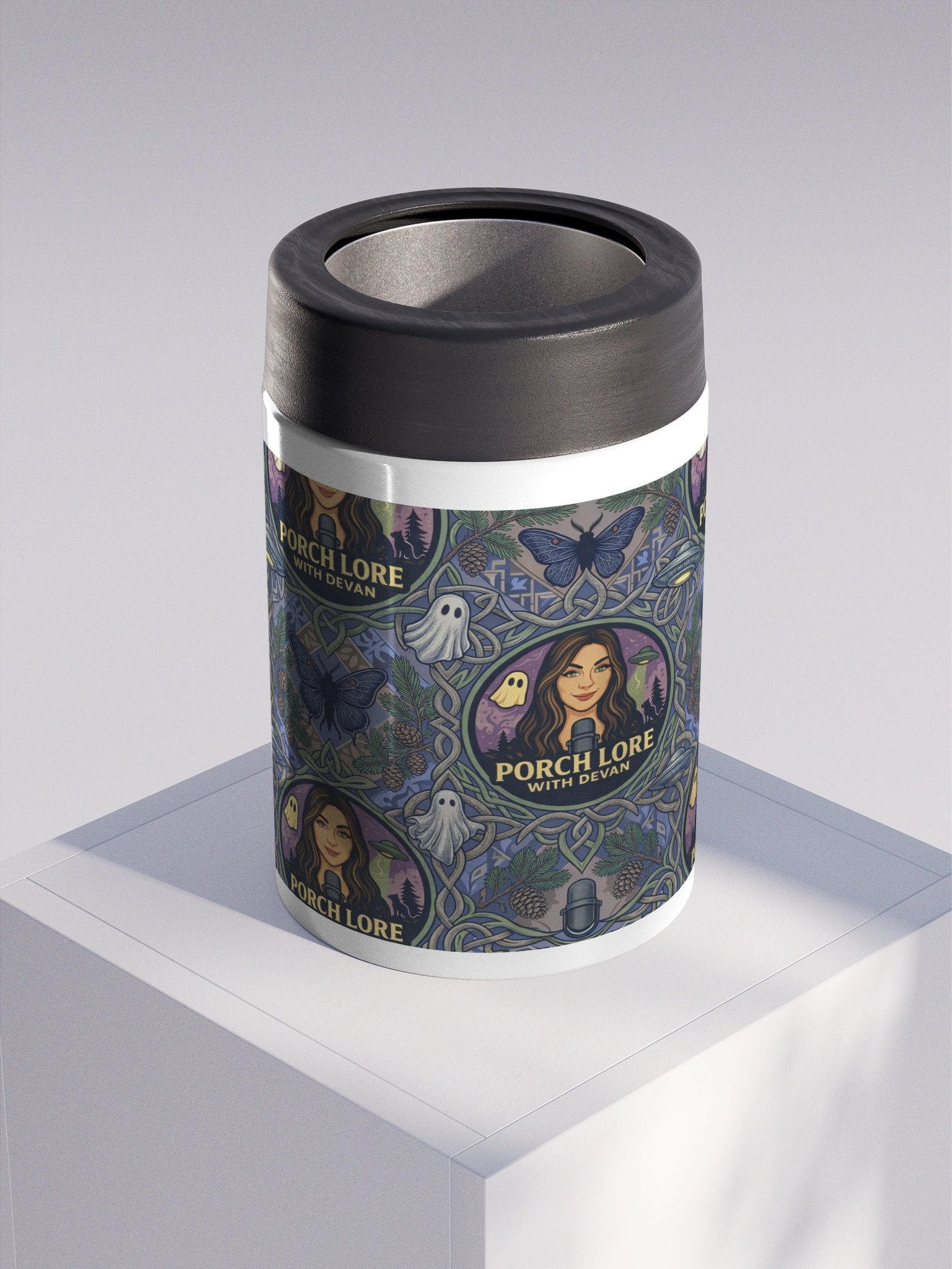 PORCH LORE DEVAN PERIWINKLE MOTH STAINLESS STEEL KOOZIE product image (3)