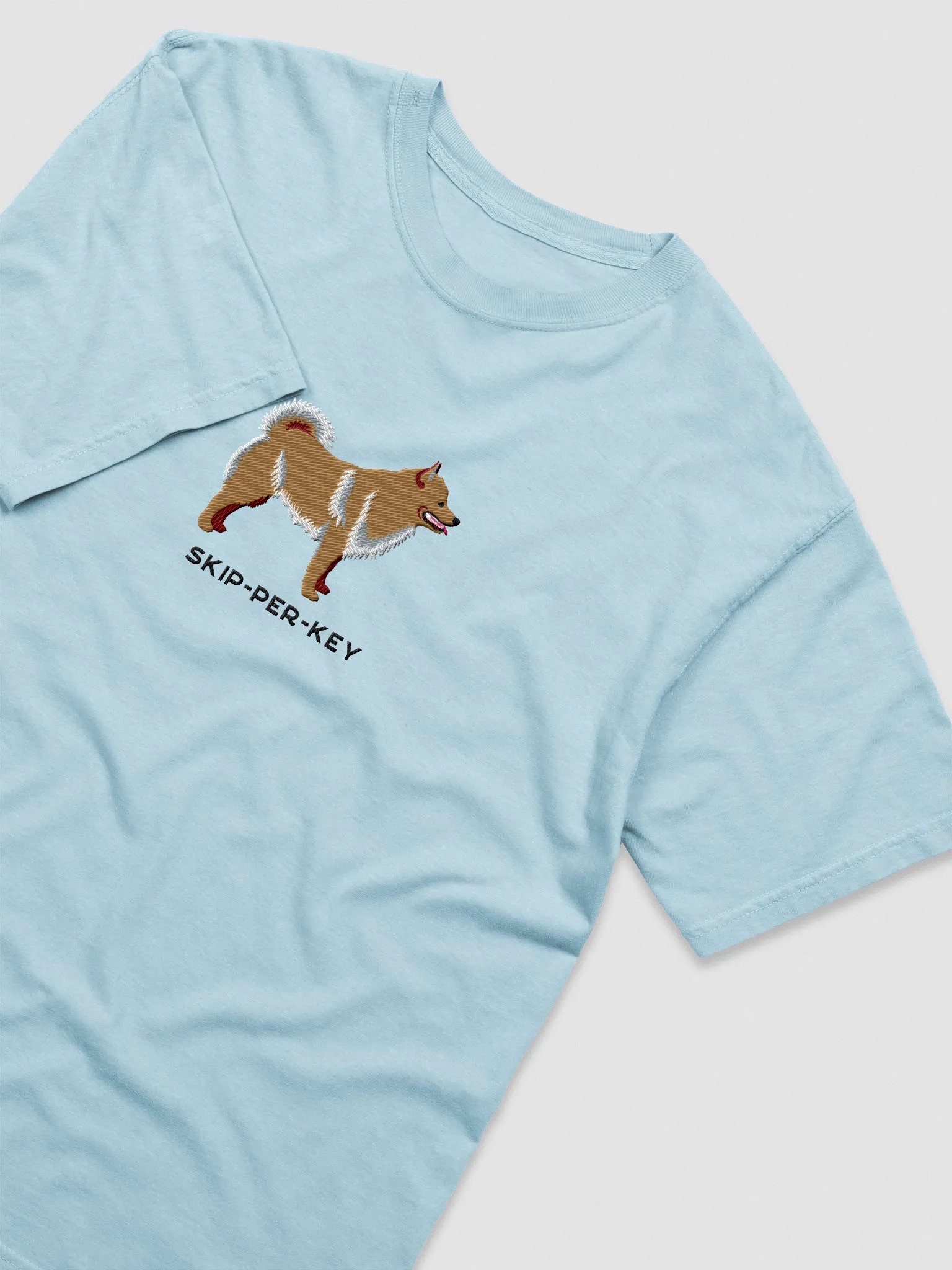 Skip-Per-Key T-Shirt(Embroidered) of a Schipperke(Tan) product image (6)
