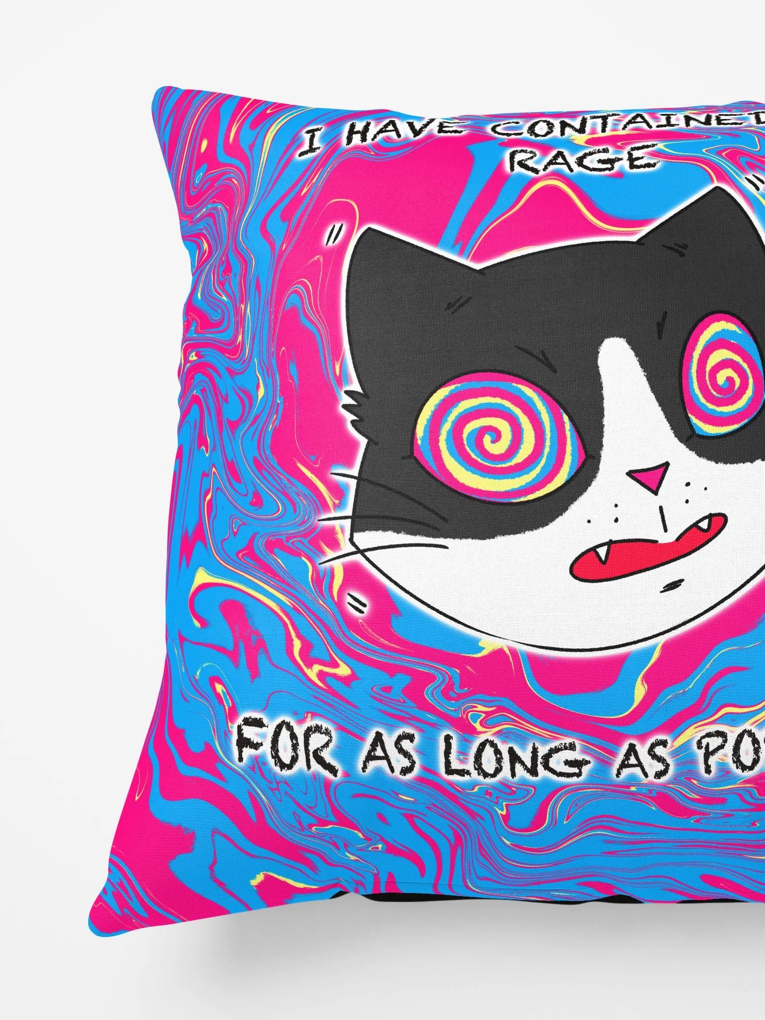 Rage Cat Pillow With Text product image (5)