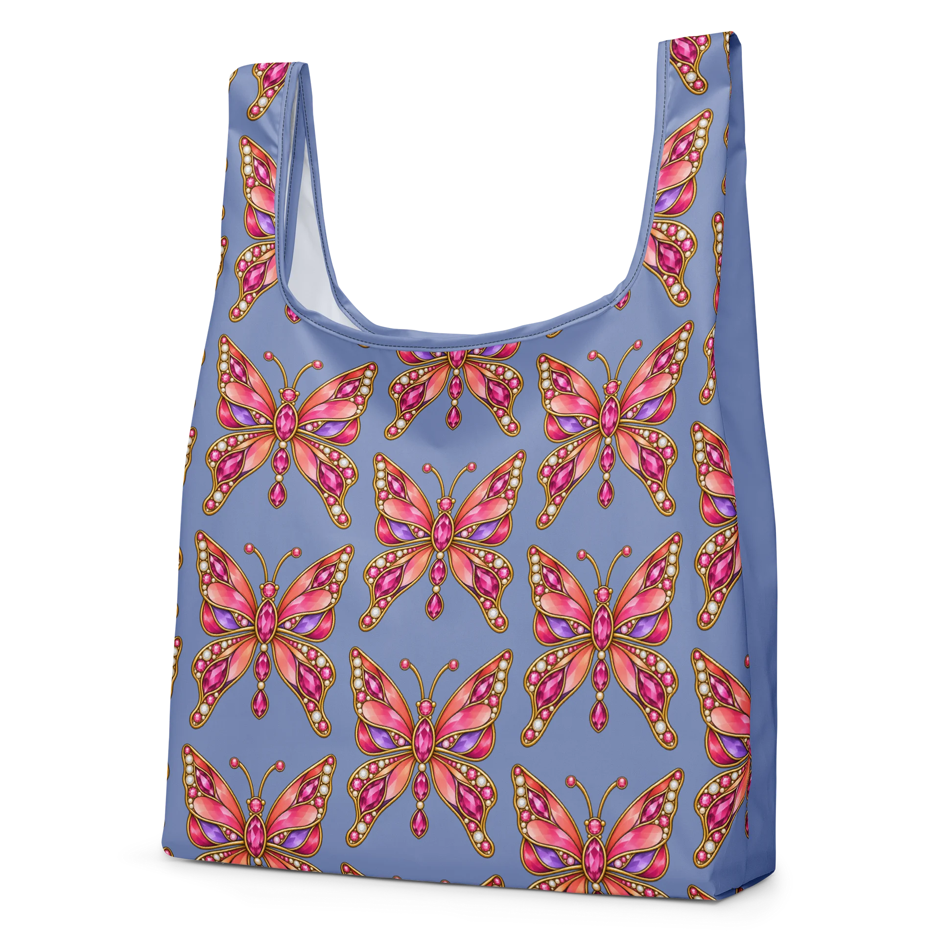 Pink Gold Butterfly Brooch Pattern Tote product image (2)