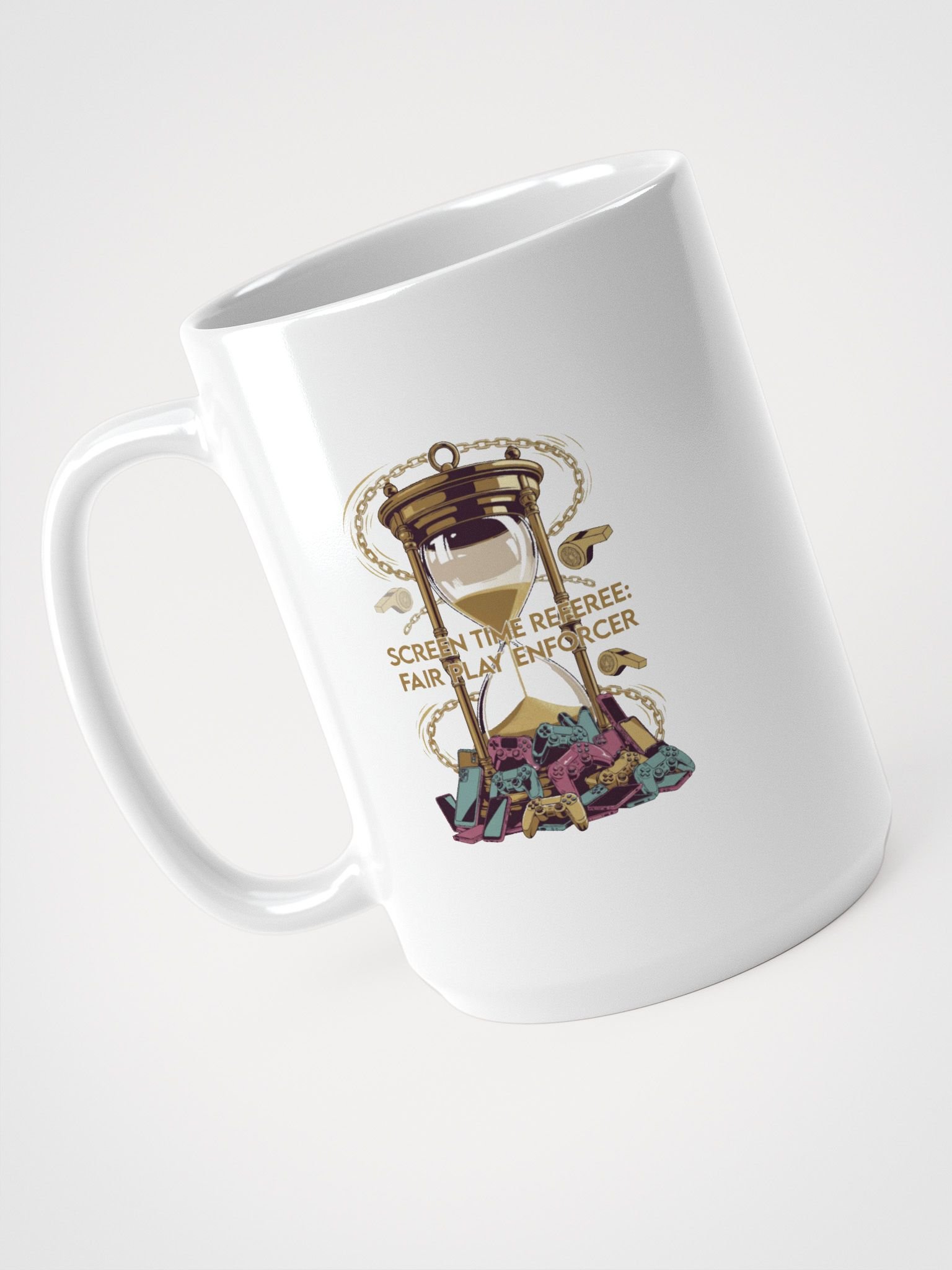 Screen Time Referee Mug, Fair Play Enforcer Cup, Funny Mom Gift product image (4)