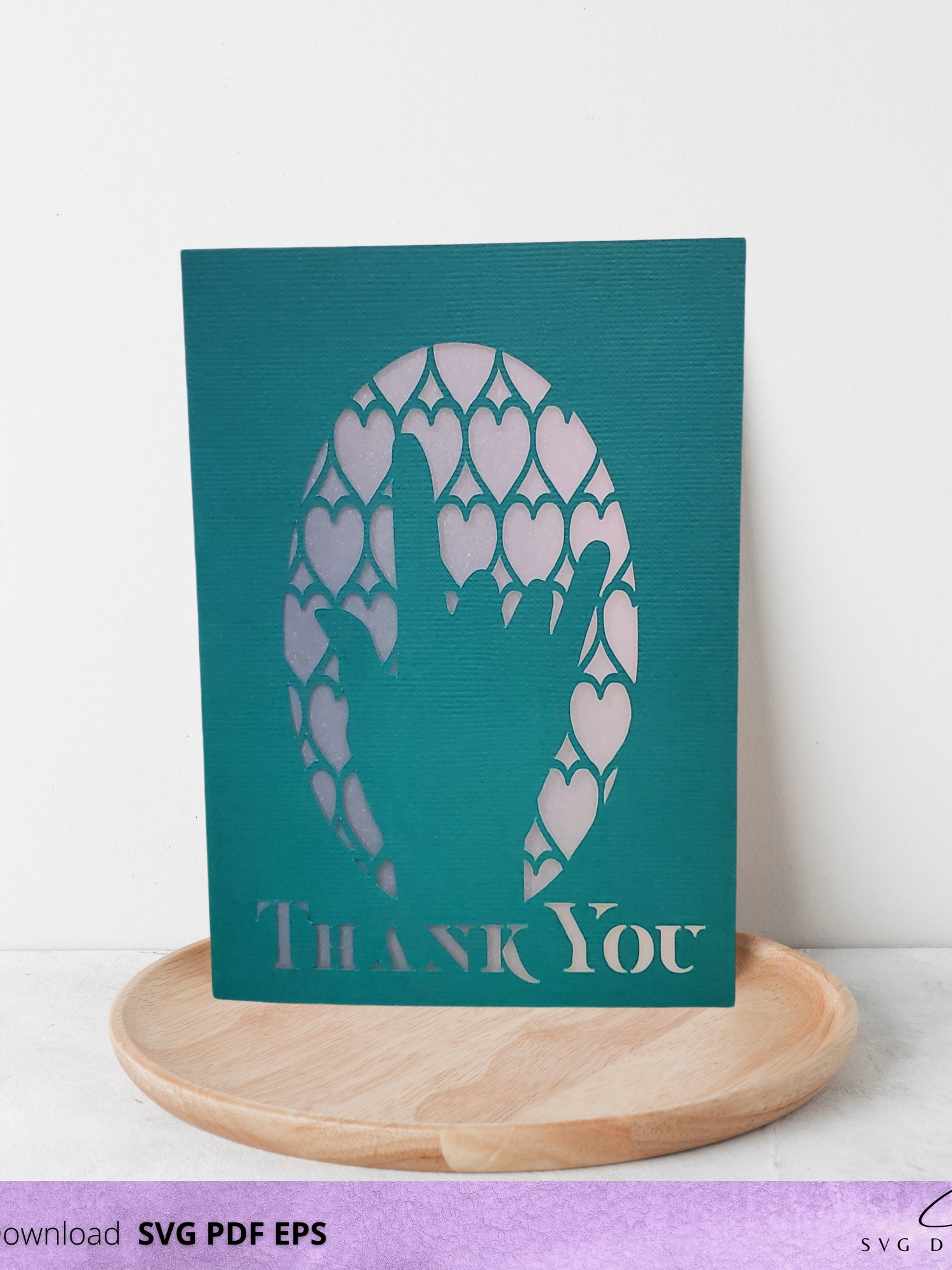 I Love You in ASL Thank You Card SVG | Sign Language Card Template | Free Envelope product image (2)