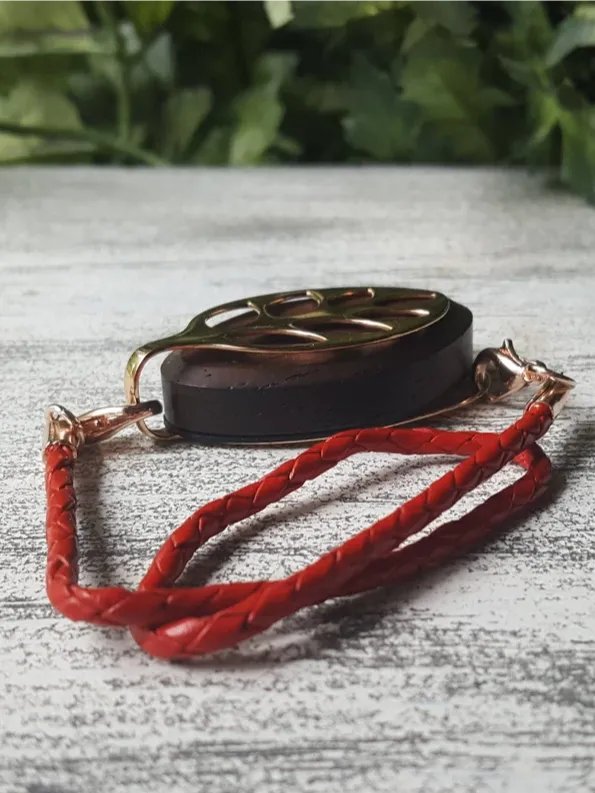 Red Leather Bolo Wrap Bracelet | Handmade Accessory for Bellabeat Leaf Urban & Ivy product image (1)