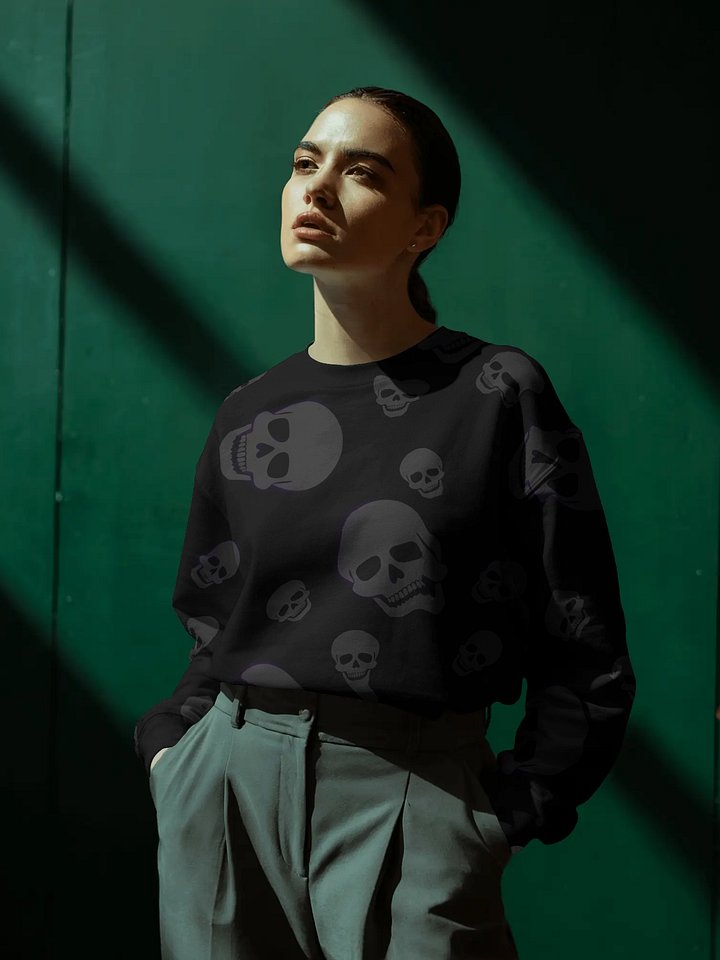 Scattered Skulls – All-Over Print Sweatshirt product image (2)