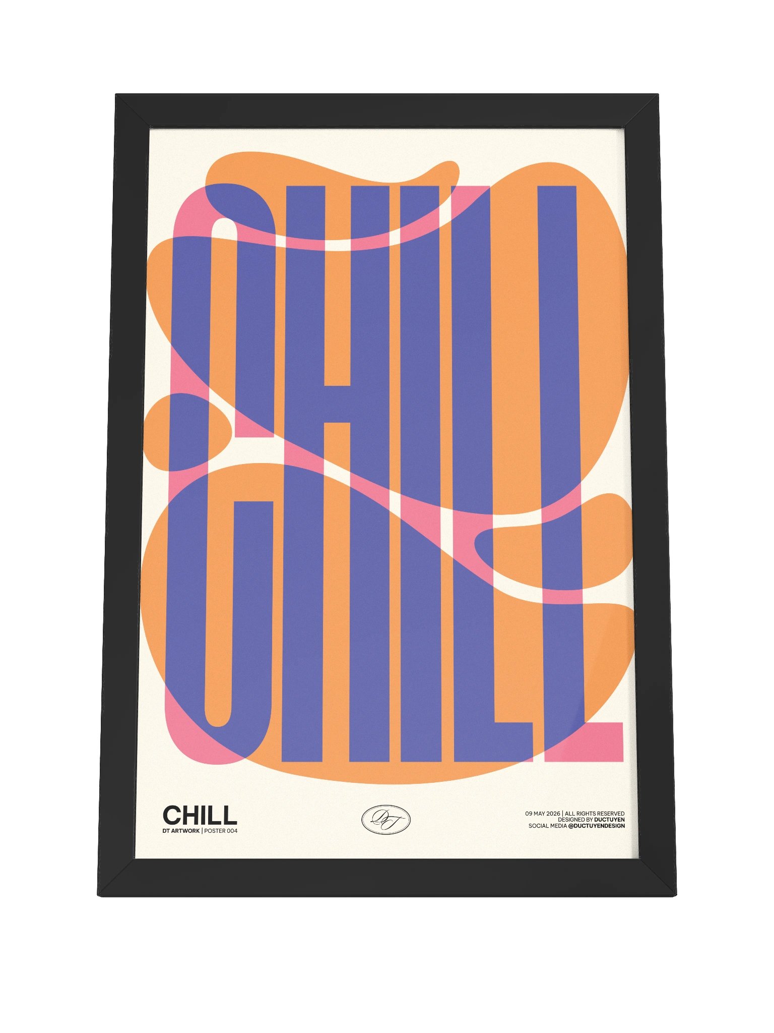 "CHILL" Abstract Typography Framed Poster product image (8)