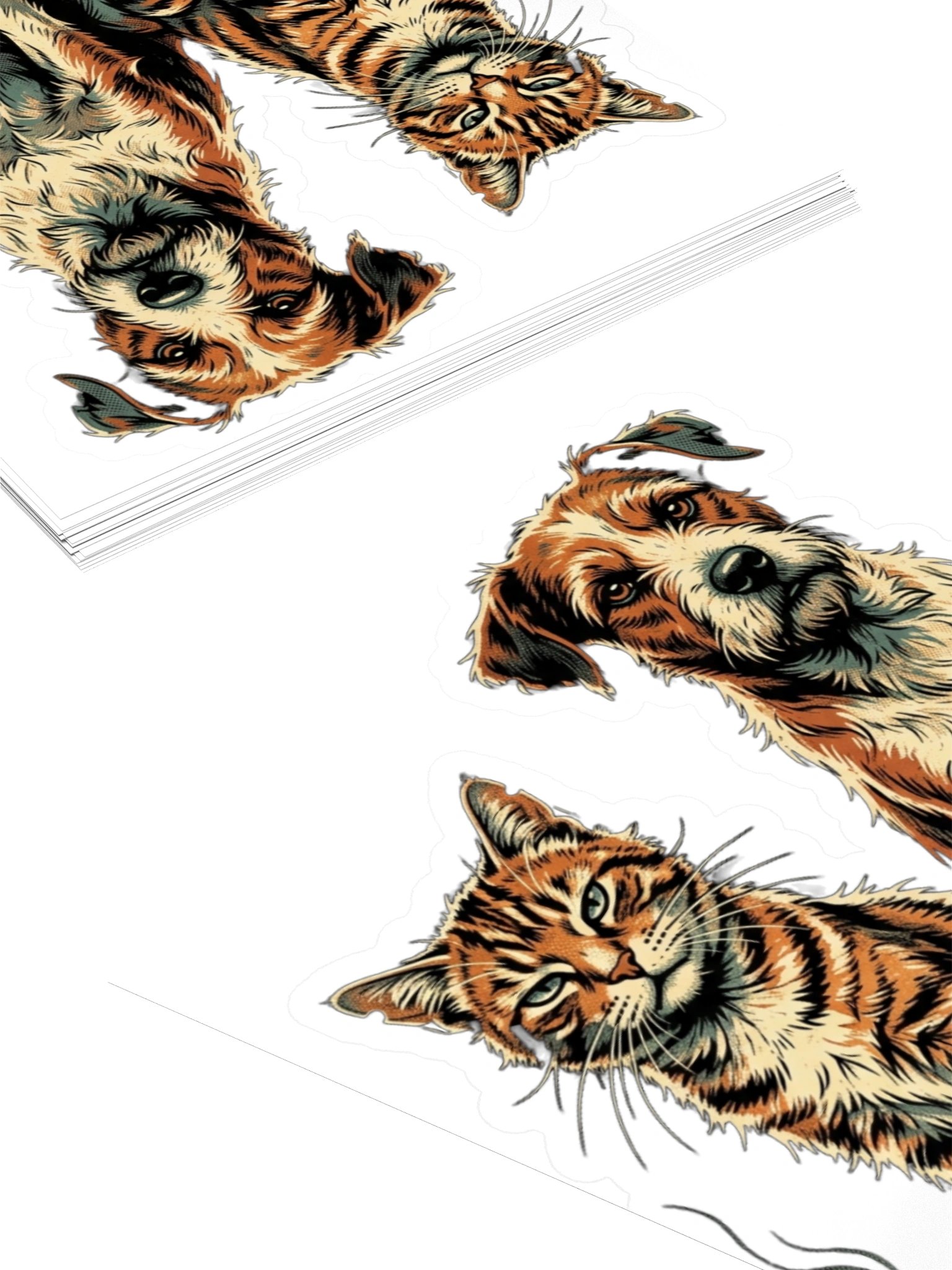 Grumpy Cat and Dog Best Friends Sticker – Vintage Retro Street Pets Decal for Laptop, Water Bottle & Journal product image (4)