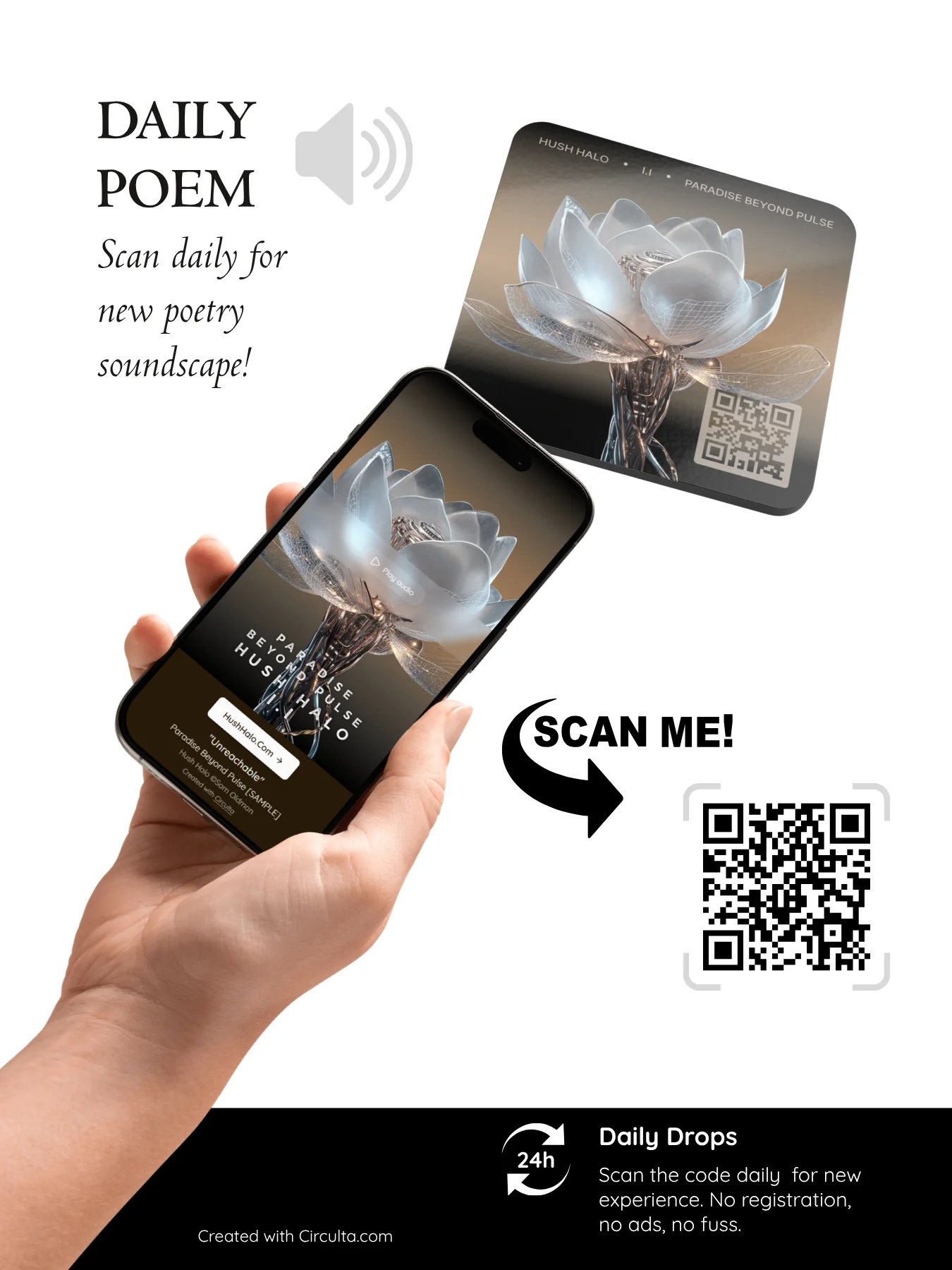 Paradise Beyond Pulse QR STICKER + Daily Poetry Experience [AUDIO] product image (3)