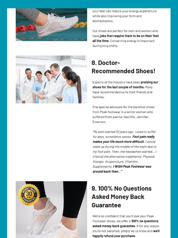 10 Reasons Advertorial Landing Page – High-Converting Barefoot Shoe Template product image (3)