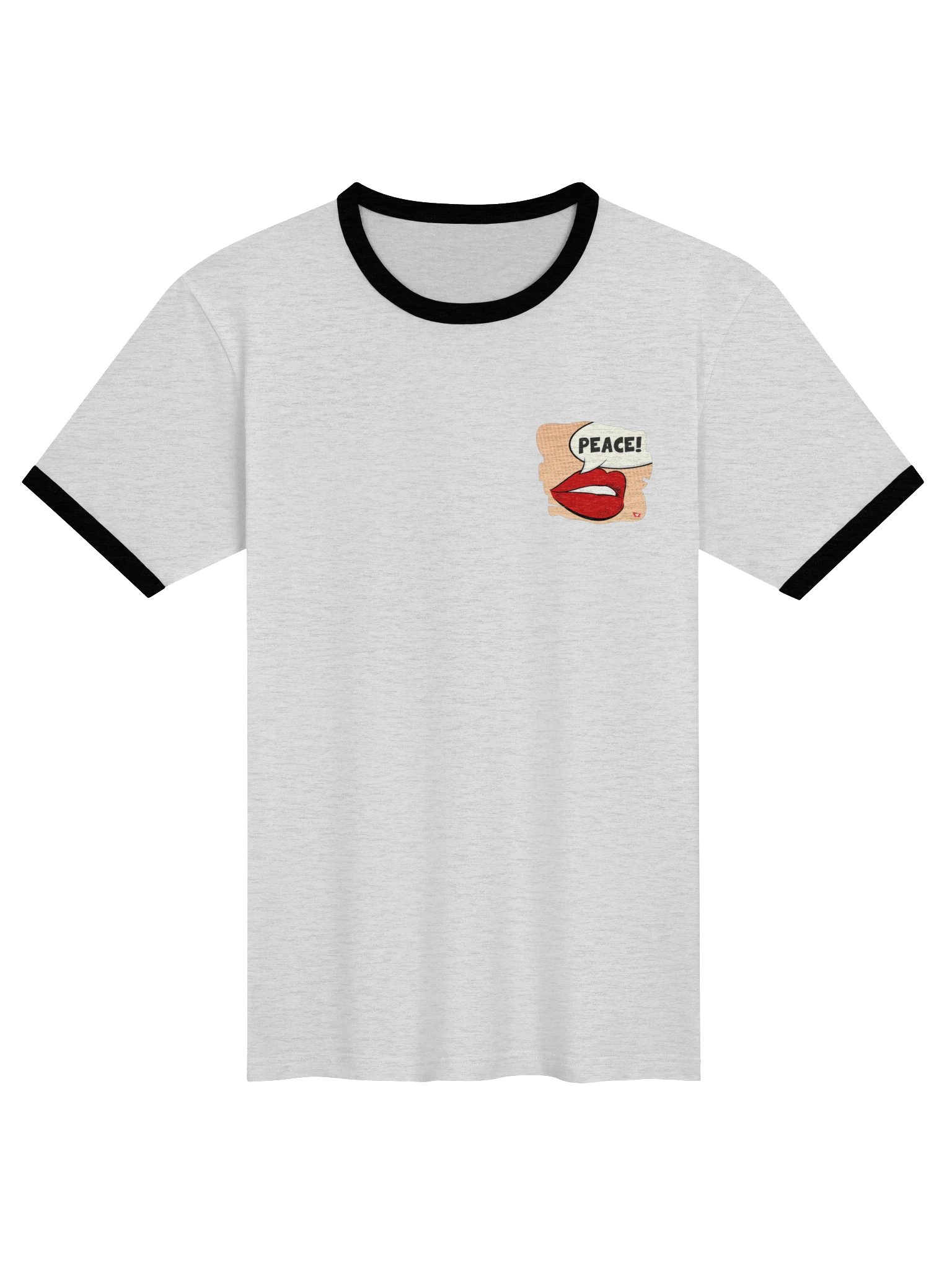 Premium Unisex Ringer T-Shirt, PEACE. Vintage Style product image (2)