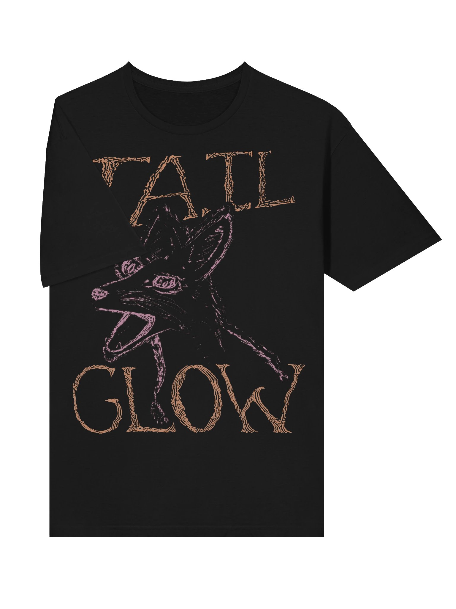 Tail Glow - Screaming Fox T-shirt - Black product image (3)